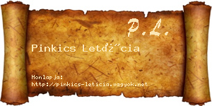 Pinkics Letícia névjegykártya